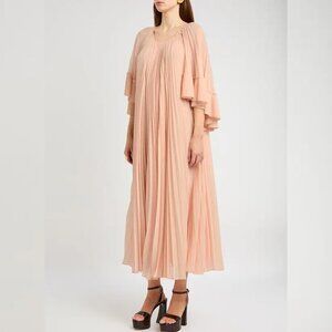 Zimmermann  pleated cape-effect chiffon maxi dress